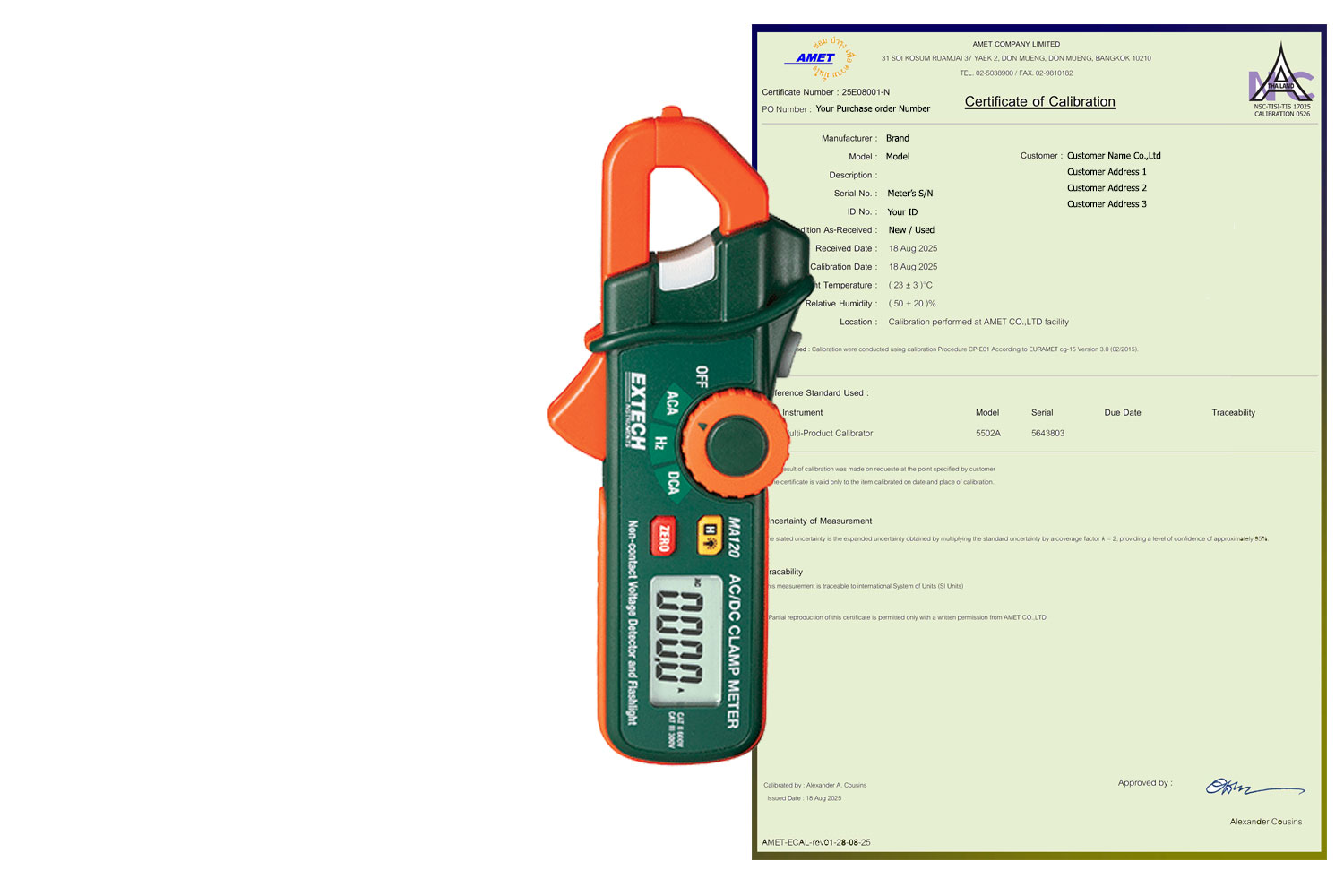MA120 Clamp Meter with Certificate