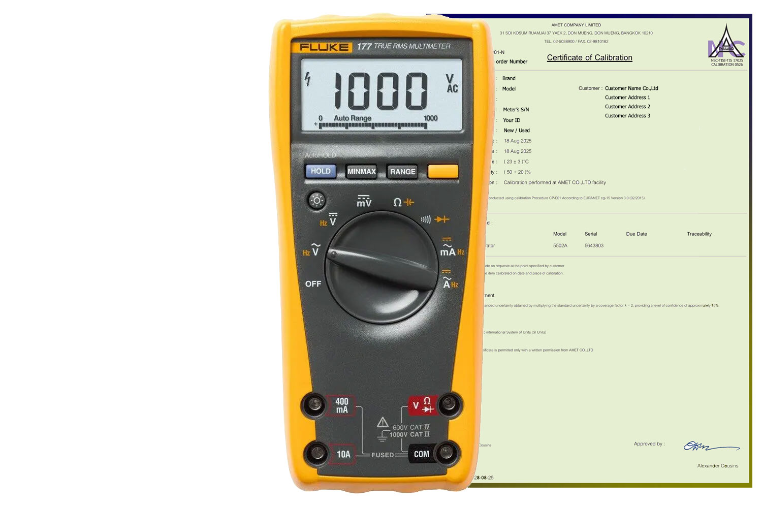 Fluke 177 with 17025 Calibration Certificate