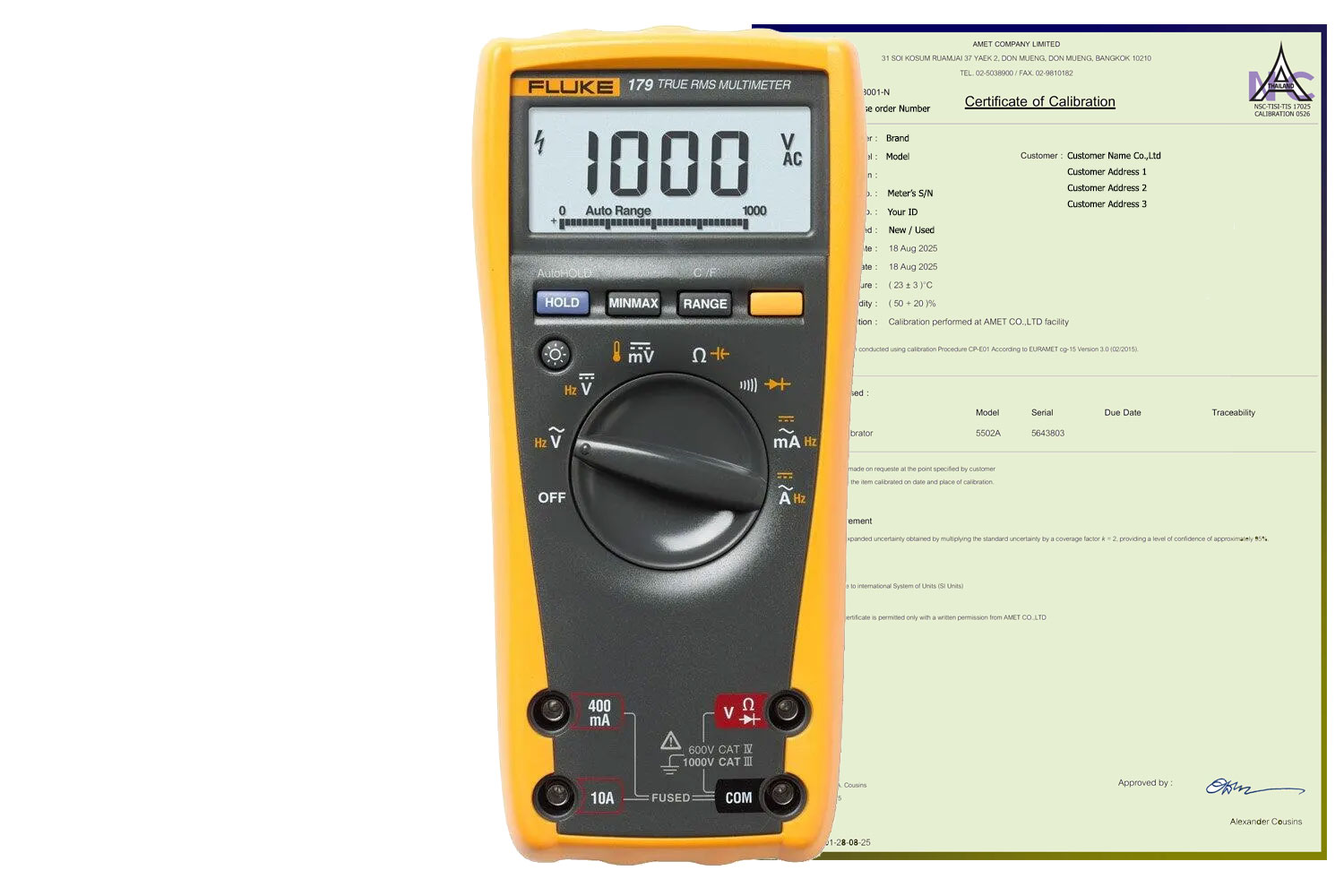 Fluke 179 with Calibration Certificate