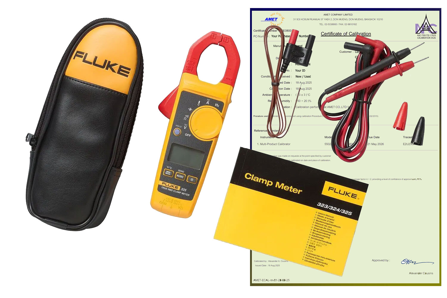 Fluke 325 with 17025 Calibration Certificate