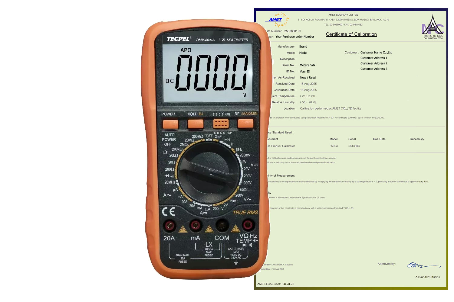 DMM8007A Digital Multimeter witrh 17025 Certificate